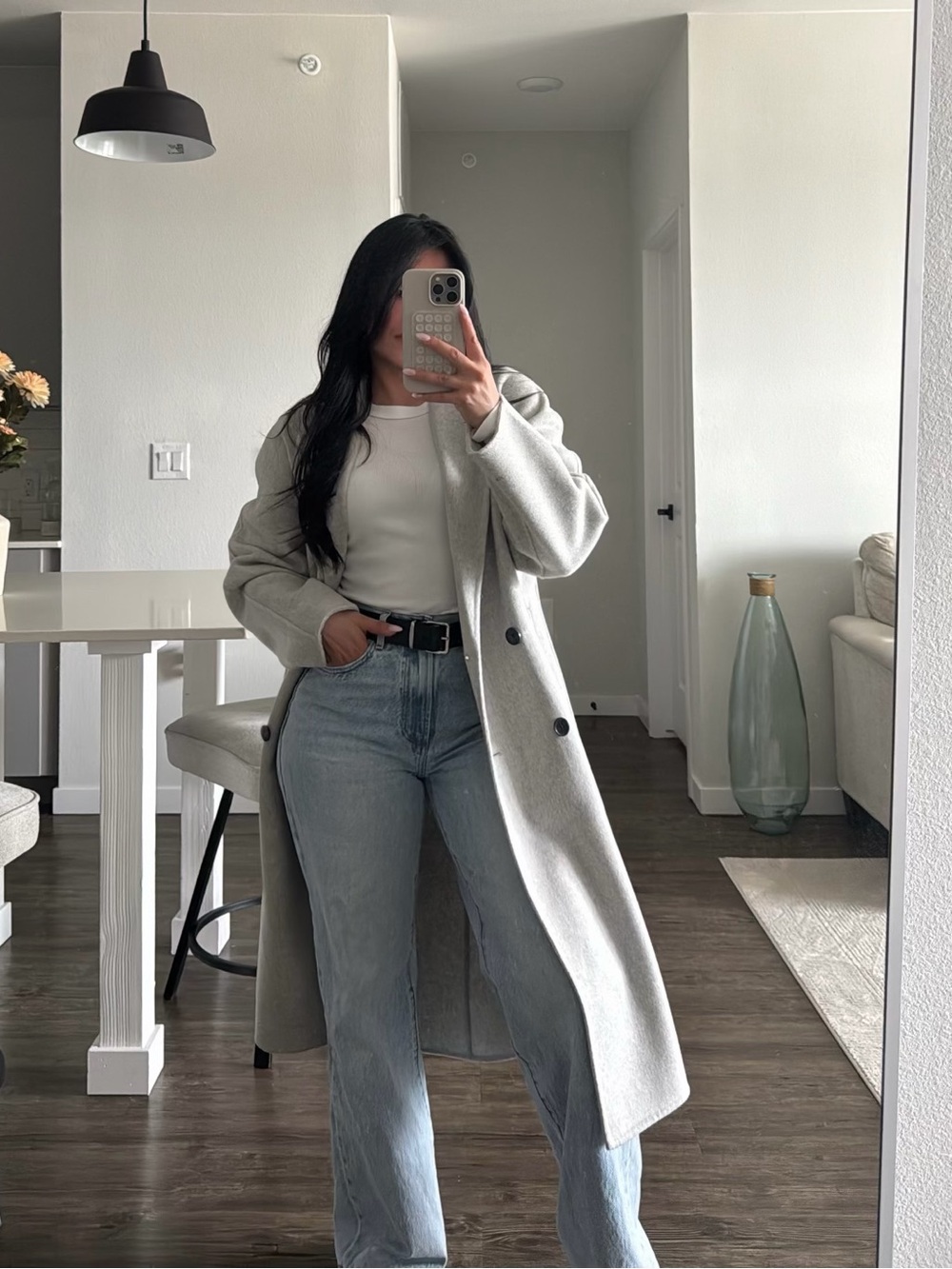 Aritzia The Slouch™ Double-Faced Coat - Light Gray
